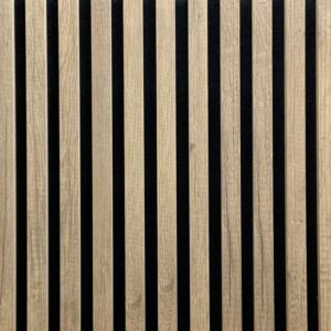 Panneau acoustique bois – Chêne Naturel / Feutre Noir (60×240 cm)