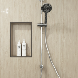 Panneau PVC effet travertin beige – brillant