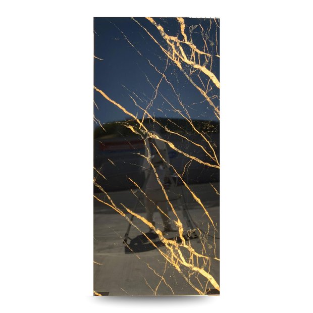 Panneau PVC marbre noir or diagonal 280×122