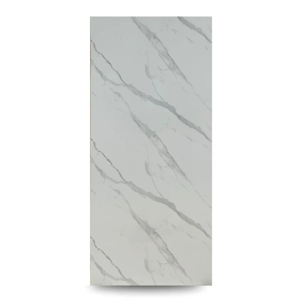 Panneau PVC marbre blanc veiné fin 280×122