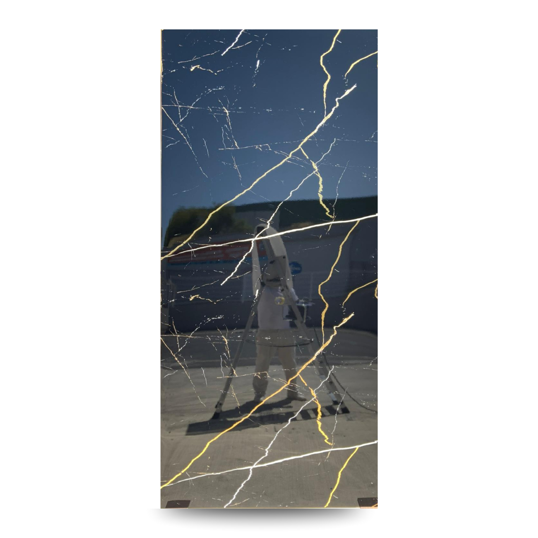 Panneau PVC marbre noir or intense 280×122