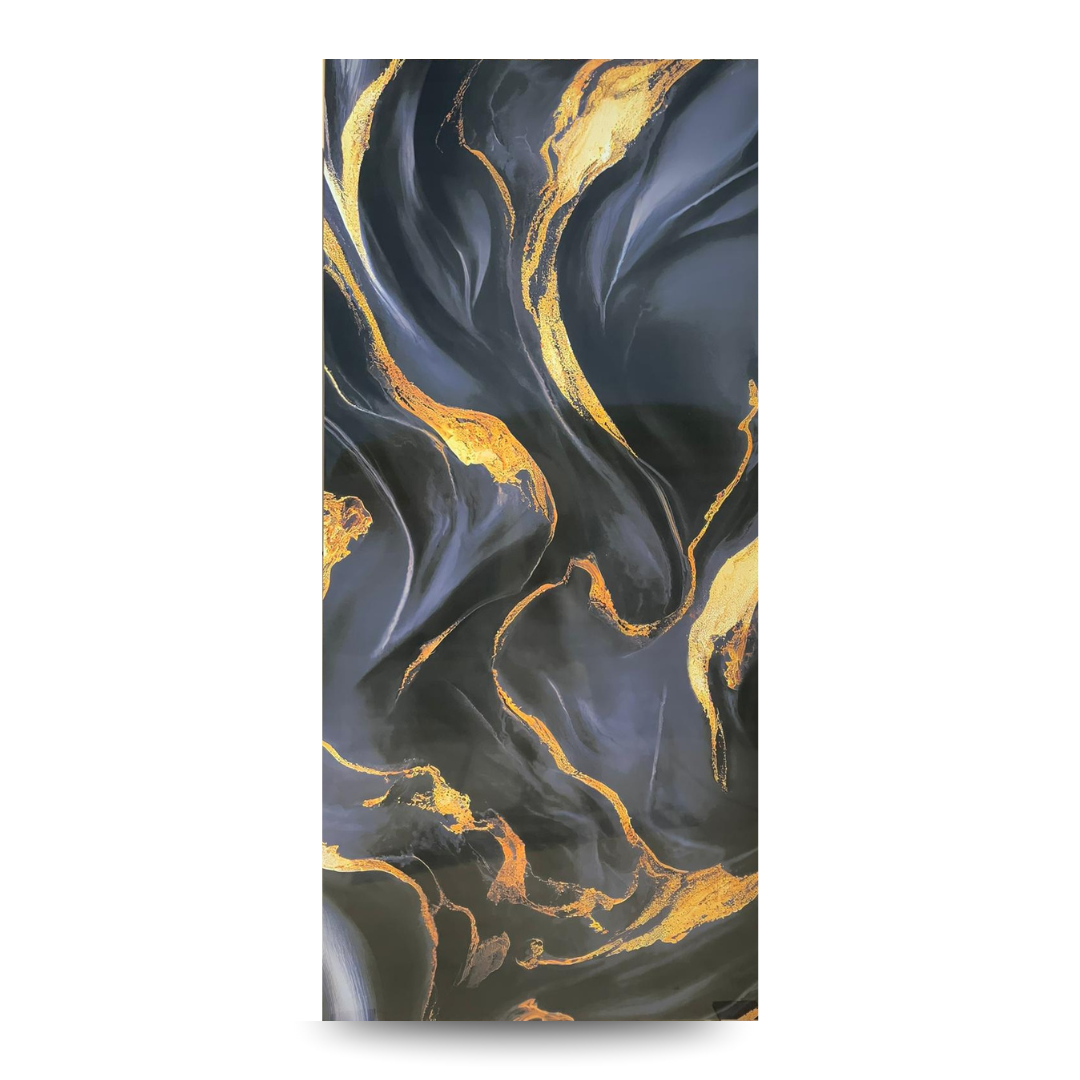Panneau PVC marbre noir artistique or 280×122