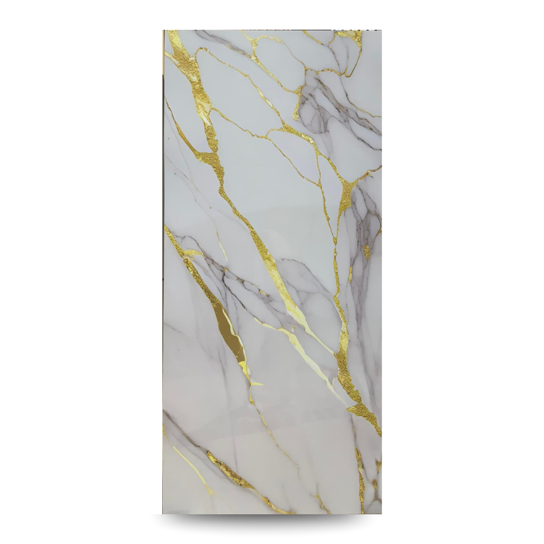 Panneau PVC marbre blanc kintsugi or 280×122