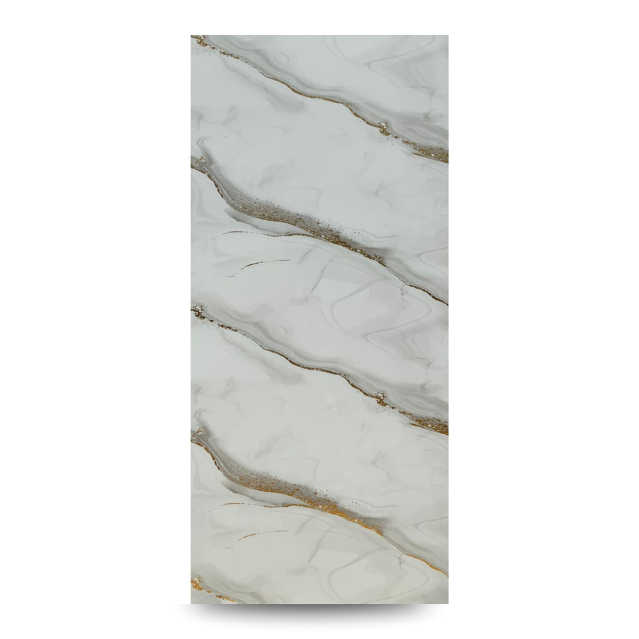 Panneau PVC marbre blanc vagues 280×122