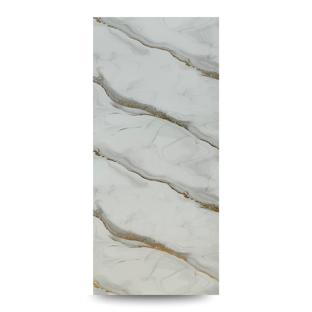 Panneau PVC marbre blanc vagues 280×122