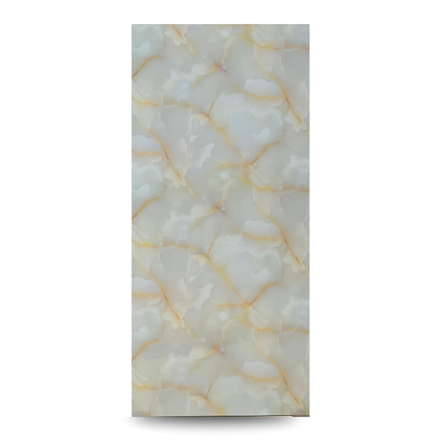 Panneau PVC onyx beige-gris brillant 280×122