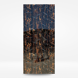 Panneau PVC marbre noir cuivré brillant 280×122