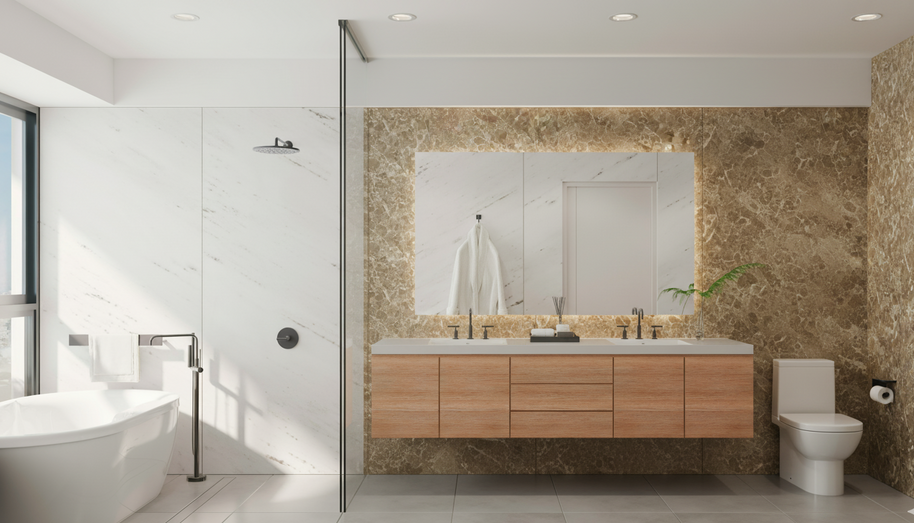 Panneau PVC marbre beige moucheté – brillant