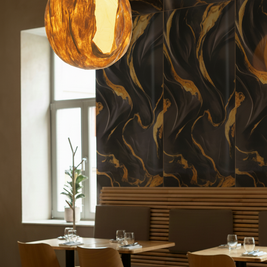 Panneau PVC marbre noir artistique or – brillant