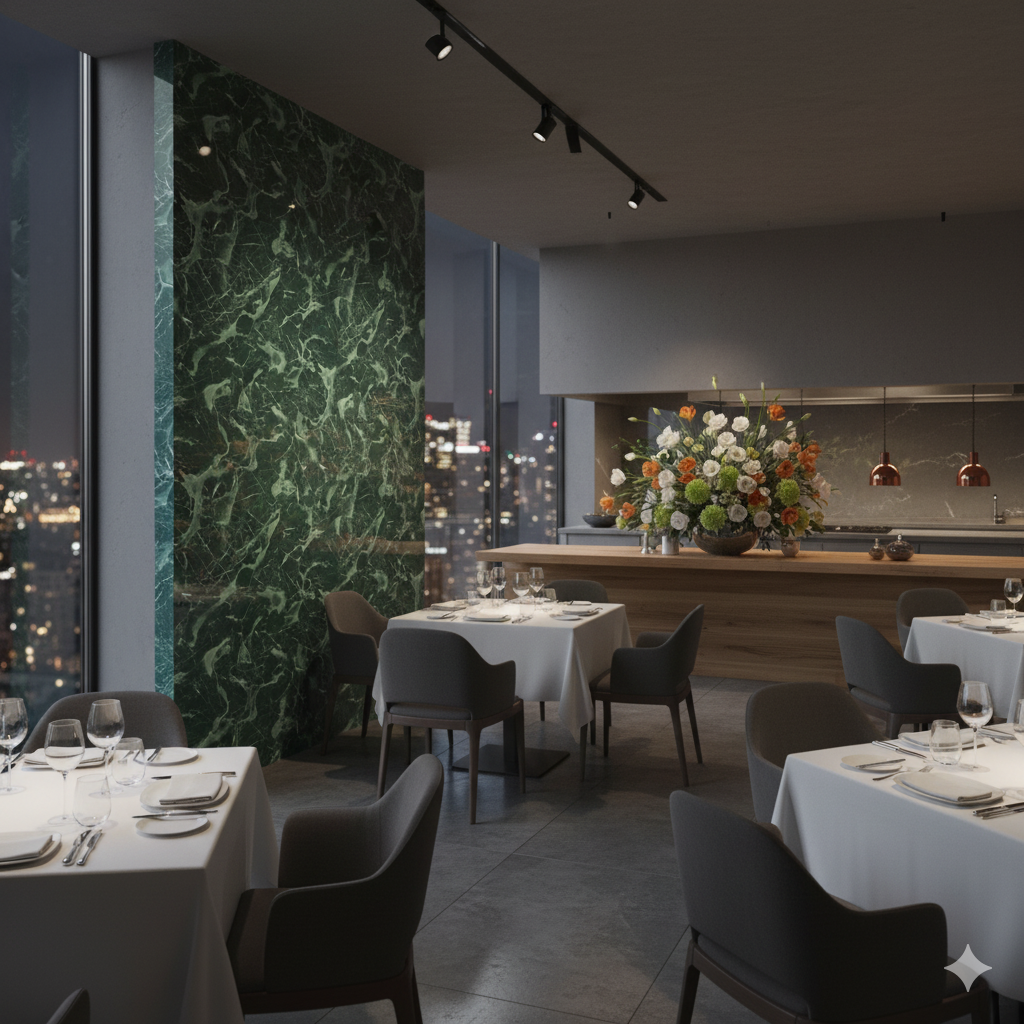 Panneau PVC effet marbre vert profond – brillant