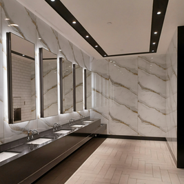 Panneau PVC marbre blanc vagues douces – brillant