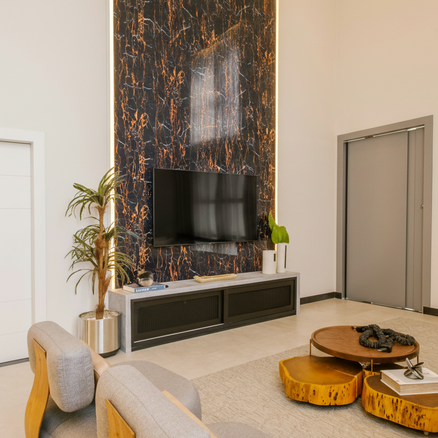 Panneau PVC effet marbre noir veines cuivrées – brillant