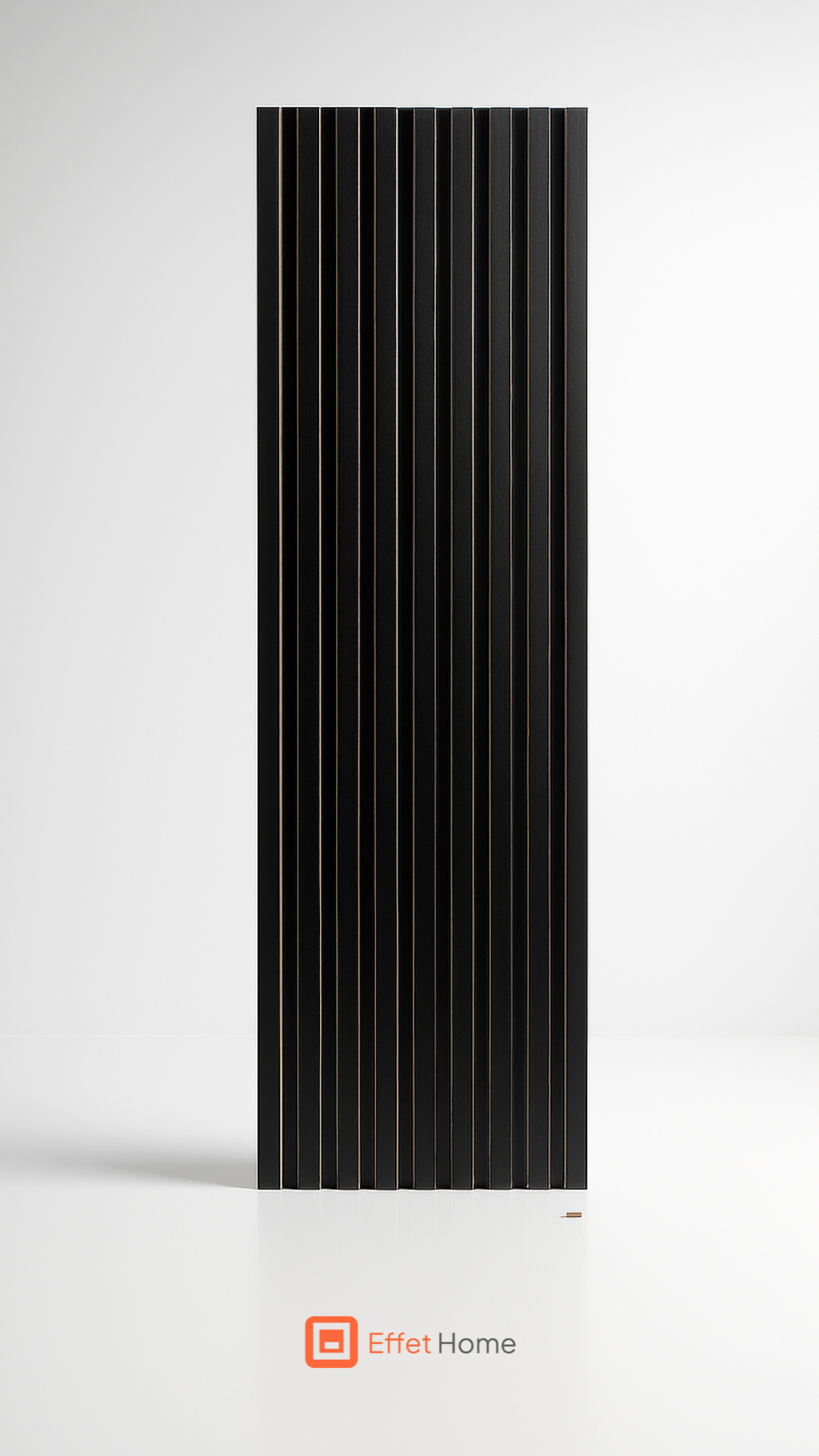 Panneau Acoustique Bois - Lames noires sur fond noir - 60x280