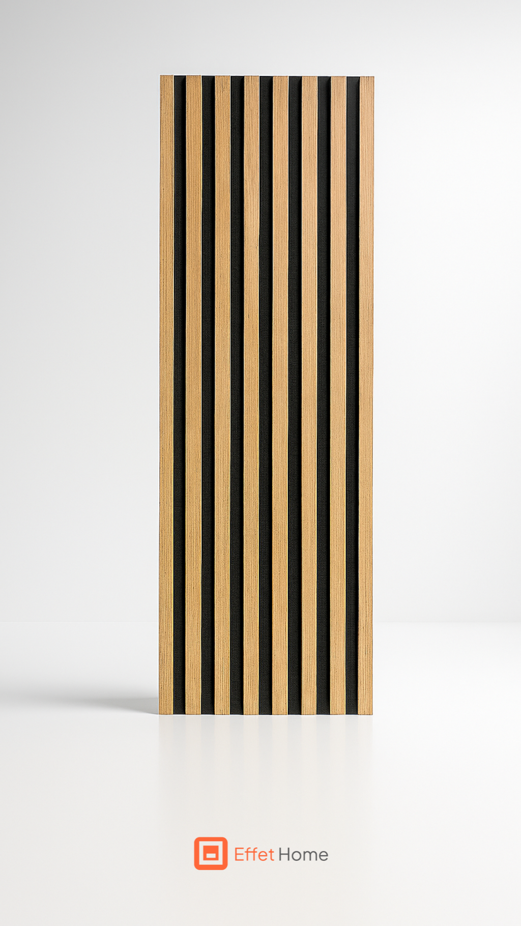 Panneau acoustique en Bois Naturel & Fond Noir - 60x280