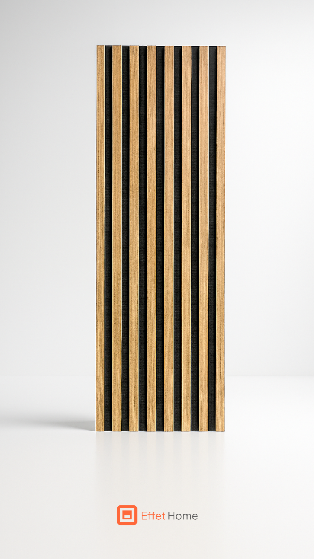 Panneau acoustique en Bois Naturel & Fond Noir - 60x280